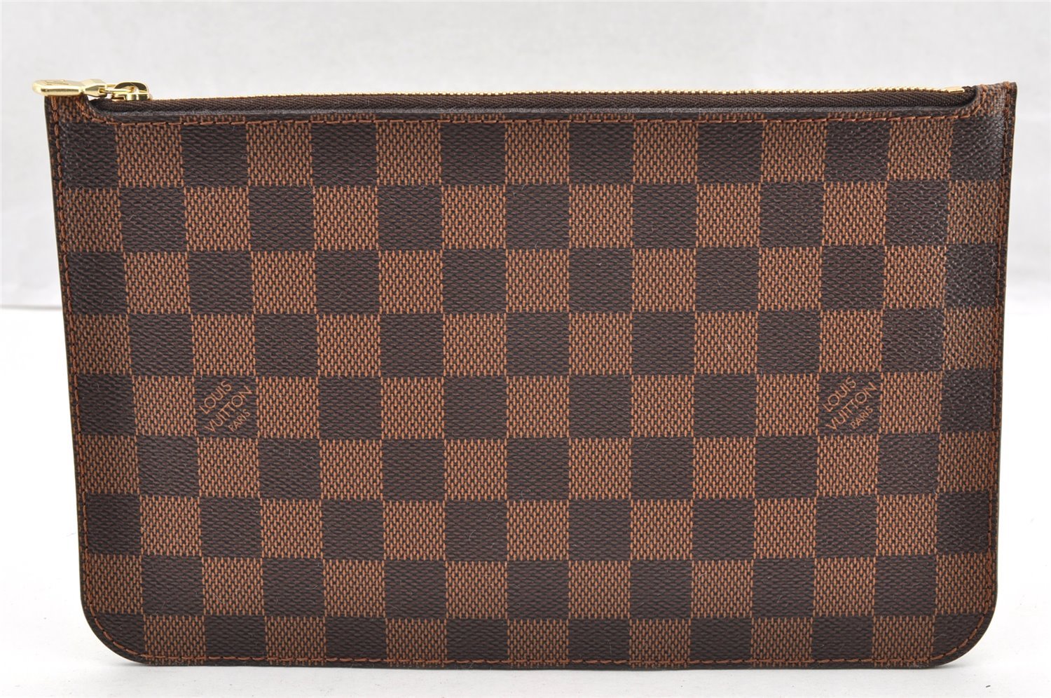 Authentic Louis Vuitton Damier Neverfull Pouch Purse Clutch Bag LV 6346I