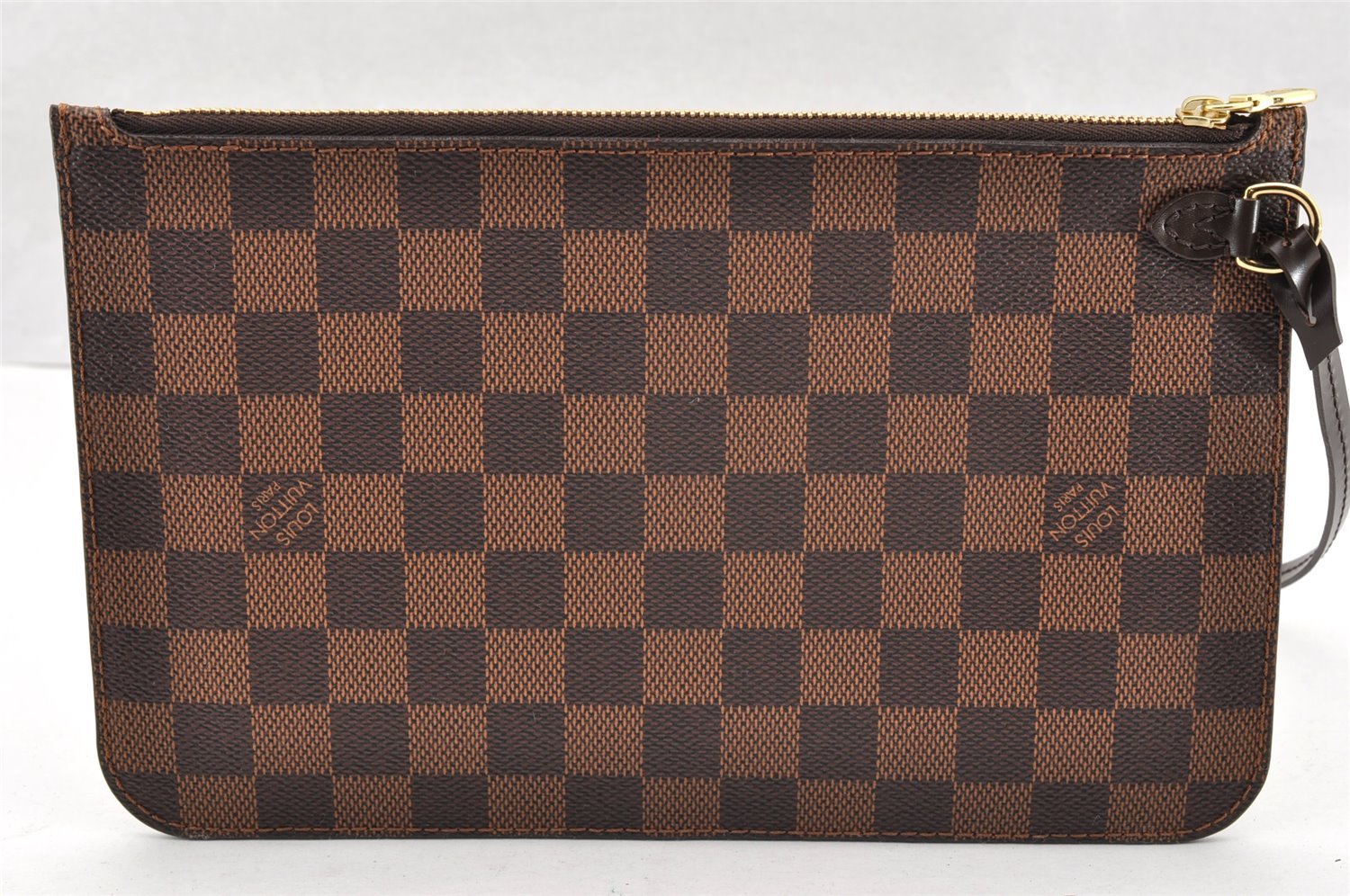 Authentic Louis Vuitton Damier Neverfull Pouch Purse Clutch Bag LV 6346I