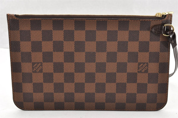 Authentic Louis Vuitton Damier Neverfull Pouch Purse Clutch Bag LV 6346I