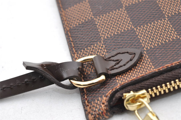 Authentic Louis Vuitton Damier Neverfull Pouch Purse Clutch Bag LV 6346I