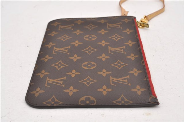 Authentic Louis Vuitton Monogram Neverfull Pouch Purse Clutch Bag Red LV 6479F
