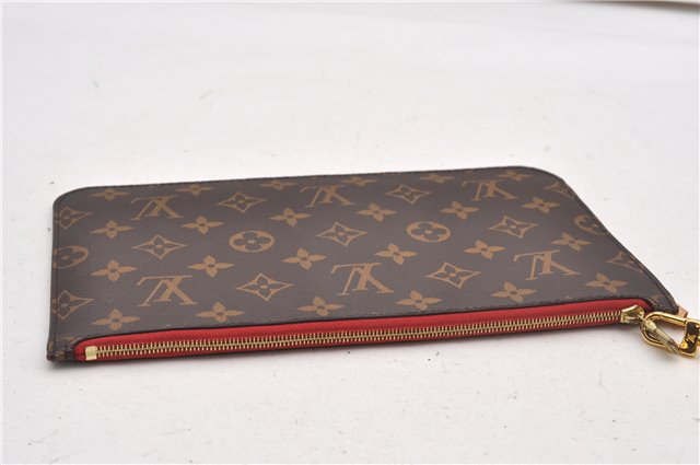 Authentic Louis Vuitton Monogram Neverfull Pouch Purse Clutch Bag Red LV 6479F
