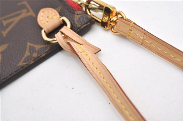 Authentic Louis Vuitton Monogram Neverfull Pouch Purse Clutch Bag Red LV 6479F