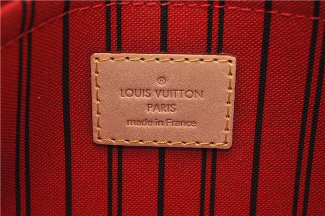 Authentic Louis Vuitton Monogram Neverfull Pouch Purse Clutch Bag Red LV 6479F