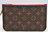 Authentic Louis Vuitton Monogram Neverfull Pouch Purse Clutch Bag Pink LV 6480F