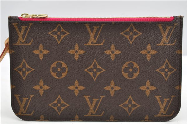 Authentic Louis Vuitton Monogram Neverfull Pouch Purse Clutch Bag Pink LV 6480F