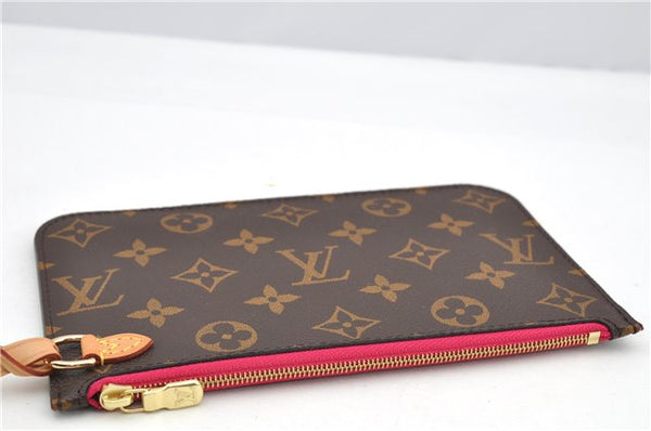 Authentic Louis Vuitton Monogram Neverfull Pouch Purse Clutch Bag Pink LV 6480F