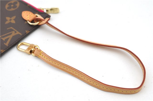 Authentic Louis Vuitton Monogram Neverfull Pouch Purse Clutch Bag Pink LV 6480F