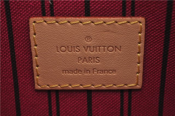 Authentic Louis Vuitton Monogram Neverfull Pouch Purse Clutch Bag Pink LV 6480F