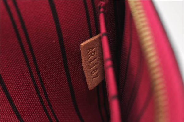Authentic Louis Vuitton Monogram Neverfull Pouch Purse Clutch Bag Pink LV 6480F