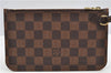 Authentic Louis Vuitton Damier Neverfull Pouch Purse Clutch Bag LV 6481F