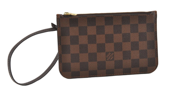 Authentic Louis Vuitton Damier Neverfull Pouch Purse Clutch Bag LV 6482F