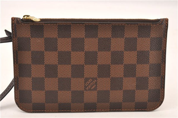 Authentic Louis Vuitton Damier Neverfull Pouch Purse Clutch Bag LV 6482F