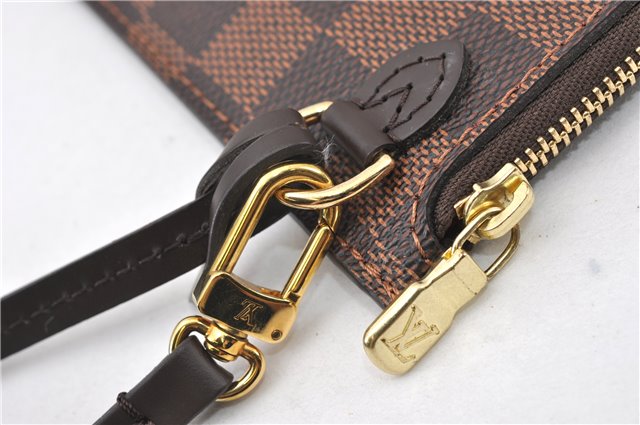 Authentic Louis Vuitton Damier Neverfull Pouch Purse Clutch Bag LV 6482F