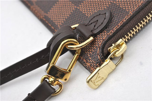 Authentic Louis Vuitton Damier Neverfull Pouch Purse Clutch Bag LV 6482F