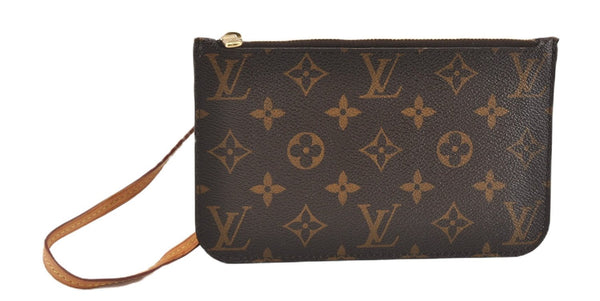 Authentic Louis Vuitton Monogram Neverfull Pouch Purse Clutch Bag LV 6483F