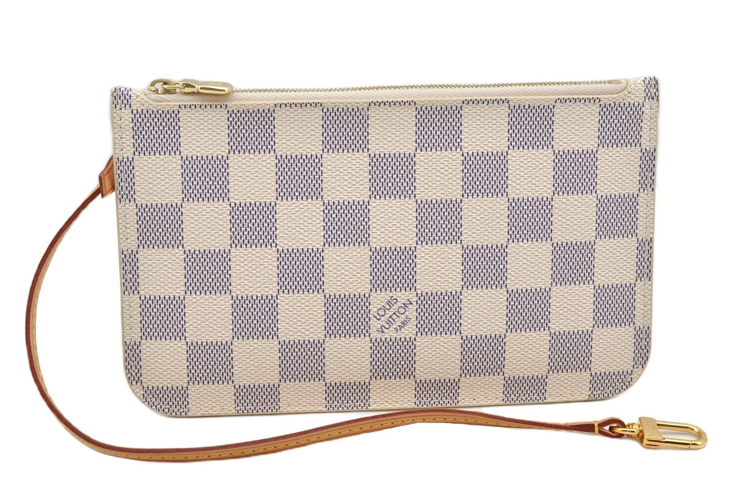 Authentic Louis Vuitton Damier Azur Neverfull Pouch Purse Clutch LV 6485F