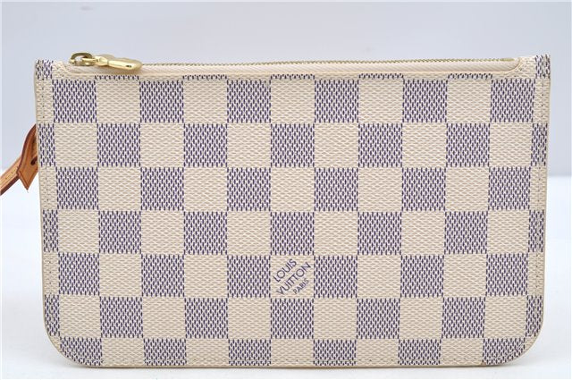 Authentic Louis Vuitton Damier Azur Neverfull Pouch Purse Clutch LV 6485F