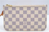 Authentic Louis Vuitton Damier Azur Neverfull Pouch Purse Clutch LV 6485F