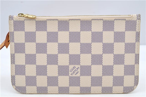 Authentic Louis Vuitton Damier Azur Neverfull Pouch Purse Clutch LV 6485F