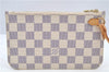 Authentic Louis Vuitton Damier Azur Neverfull Pouch Purse Clutch LV 6485F