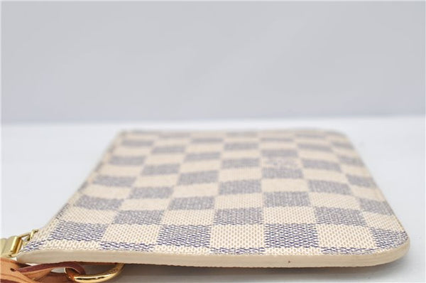 Authentic Louis Vuitton Damier Azur Neverfull Pouch Purse Clutch LV 6485F