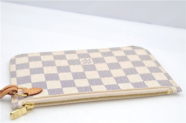 Authentic Louis Vuitton Damier Azur Neverfull Pouch Purse Clutch LV 6485F