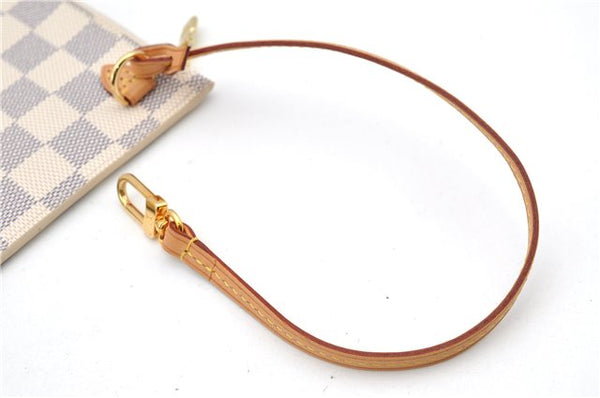 Authentic Louis Vuitton Damier Azur Neverfull Pouch Purse Clutch LV 6485F