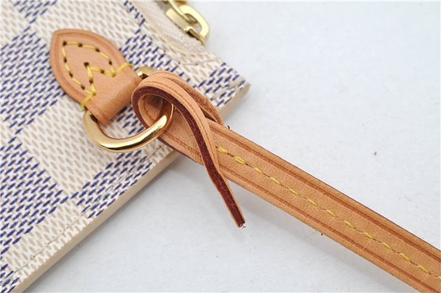 Authentic Louis Vuitton Damier Azur Neverfull Pouch Purse Clutch LV 6485F