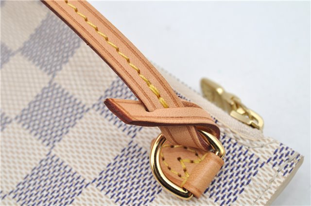 Authentic Louis Vuitton Damier Azur Neverfull Pouch Purse Clutch LV 6485F