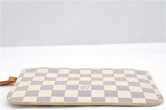 Authentic Louis Vuitton Damier Azur Neverfull Pouch Purse Clutch LV 6485F