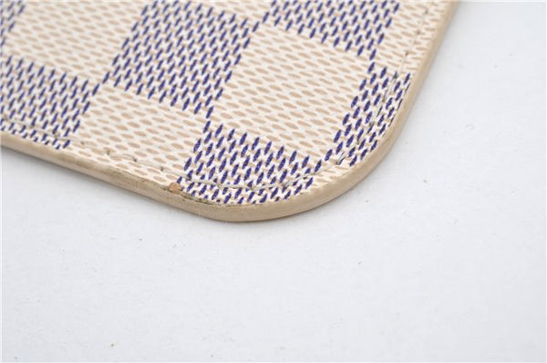 Authentic Louis Vuitton Damier Azur Neverfull Pouch Purse Clutch LV 6485F