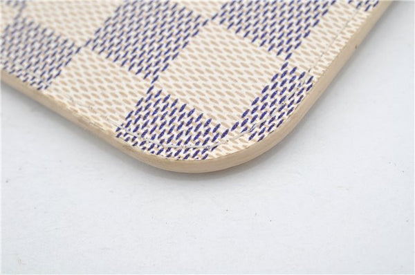 Authentic Louis Vuitton Damier Azur Neverfull Pouch Purse Clutch LV 6485F
