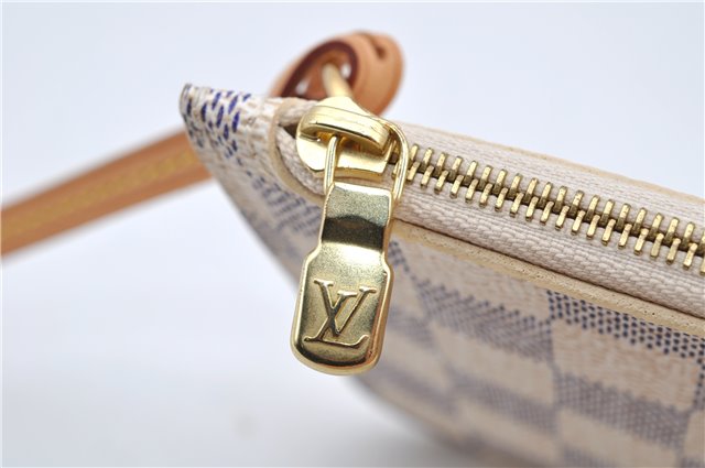 Authentic Louis Vuitton Damier Azur Neverfull Pouch Purse Clutch LV 6485F