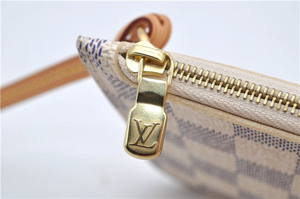 Authentic Louis Vuitton Damier Azur Neverfull Pouch Purse Clutch LV 6485F