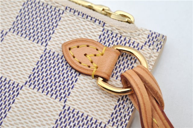 Authentic Louis Vuitton Damier Azur Neverfull Pouch Purse Clutch LV 6485F