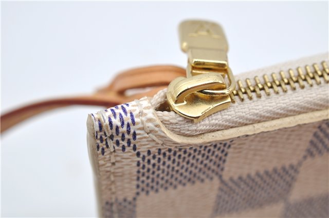 Authentic Louis Vuitton Damier Azur Neverfull Pouch Purse Clutch LV 6485F