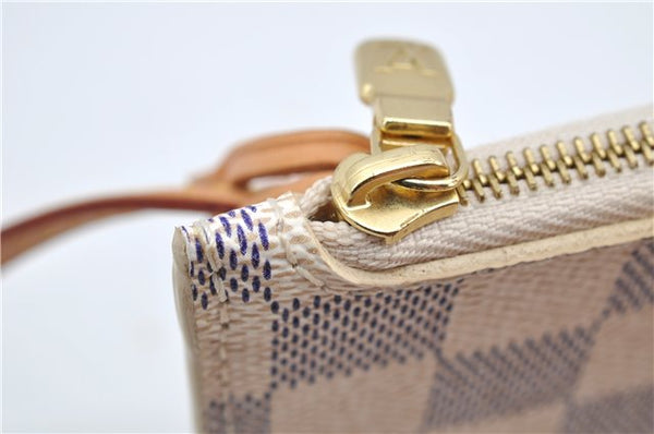 Authentic Louis Vuitton Damier Azur Neverfull Pouch Purse Clutch LV 6485F
