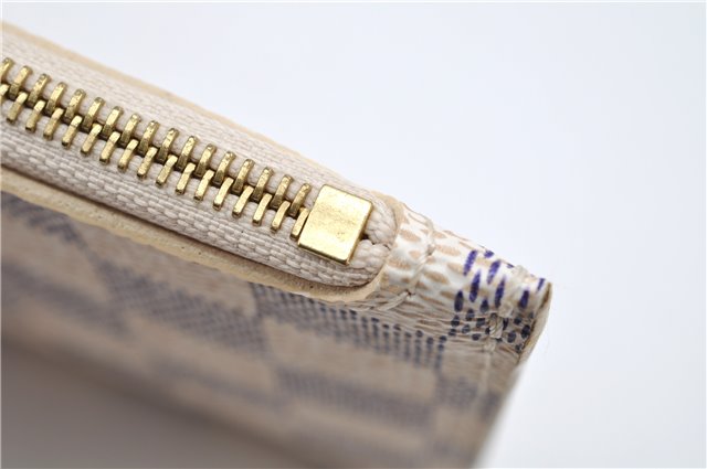 Authentic Louis Vuitton Damier Azur Neverfull Pouch Purse Clutch LV 6485F