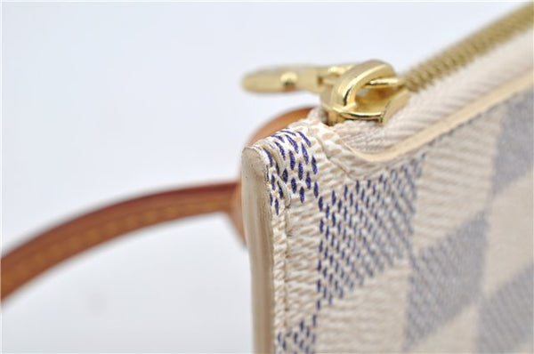 Authentic Louis Vuitton Damier Azur Neverfull Pouch Purse Clutch LV 6485F