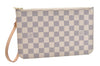 Authentic Louis Vuitton Damier Azur Neverfull Pouch Purse Clutch LV 6486F