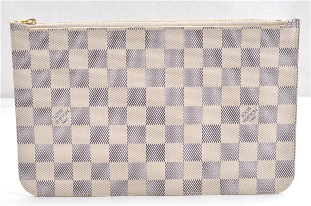 Authentic Louis Vuitton Damier Azur Neverfull Pouch Purse Clutch LV 6486F