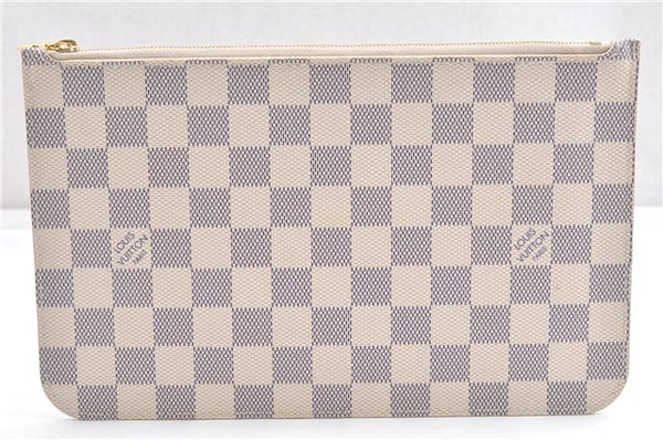Authentic Louis Vuitton Damier Azur Neverfull Pouch Purse Clutch LV 6486F