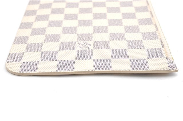 Authentic Louis Vuitton Damier Azur Neverfull Pouch Purse Clutch LV 6486F
