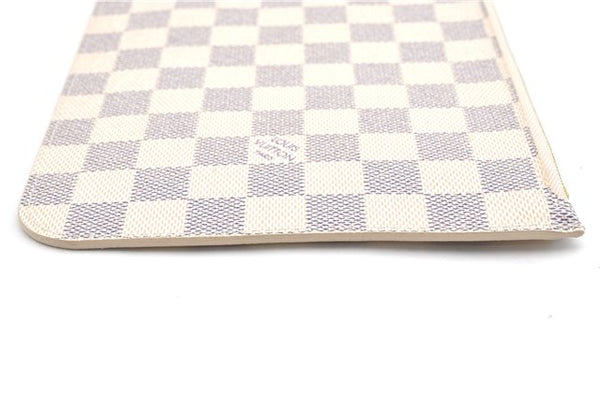 Authentic Louis Vuitton Damier Azur Neverfull Pouch Purse Clutch LV 6486F
