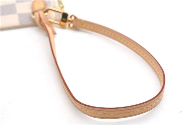 Authentic Louis Vuitton Damier Azur Neverfull Pouch Purse Clutch LV 6486F