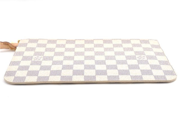 Authentic Louis Vuitton Damier Azur Neverfull Pouch Purse Clutch LV 6486F