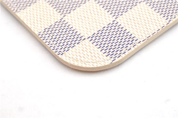 Authentic Louis Vuitton Damier Azur Neverfull Pouch Purse Clutch LV 6486F