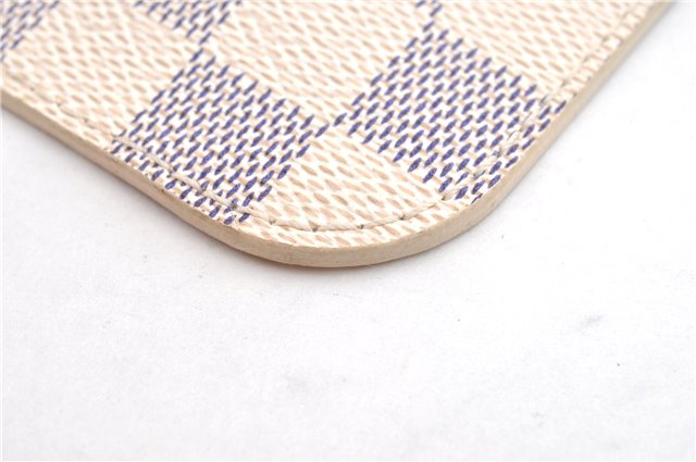 Authentic Louis Vuitton Damier Azur Neverfull Pouch Purse Clutch LV 6486F