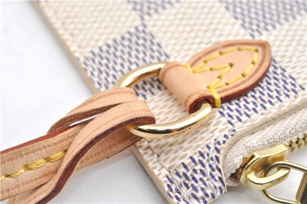 Authentic Louis Vuitton Damier Azur Neverfull Pouch Purse Clutch LV 6486F